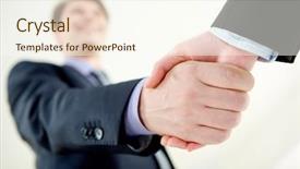  Presentation with trade finance - Beautiful presentation featuring trade finance - image of handshaking of business backdrop and a cream colored foreground