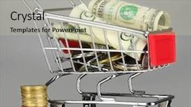  Presentation with go cart - Audience pleasing slide deck consisting of trade finance - money in cart on grey backdrop and a  colored foreground