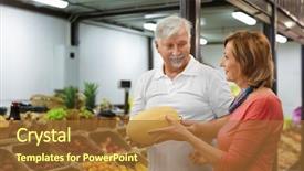  Presentation with senior couple - PPT theme consisting of trade marketing supermarket - happy senior couple choosing melon background and a red colored foreground