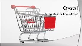  Presentation with mario cart - PPT theme featuring trade marketing supermarket - market cart background and a white colored foreground