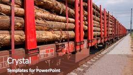  Presentation with biomass - Presentation theme having trade routes - line of biomass train wagons background and a tawny brown colored foreground