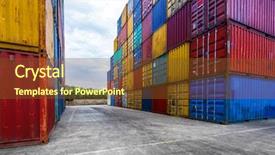  Presentation with empty road motion blur - Audience pleasing slide set consisting of trade routes - stack of containers with empty backdrop and a  colored foreground