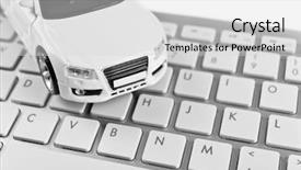  Presentation with toy - PPT theme with trade routes - white toy car background and a light gray colored foreground