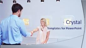  Presentation with jewelry - PPT theme having trade show - business man selling in jewelry background and a sky blue colored foreground