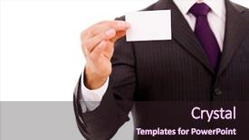  Presentation with text message - Slide deck featuring trade show - studio shot of a businessman background and a wine colored foreground