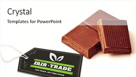  Presentation with fair trade - Cool new presentation with trade stamp against dark chocolate backdrop and a white colored foreground