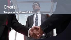  Presentation with trading - Slides enhanced with trade union - bottom view handshake trading partners background and a gray colored foreground