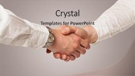  Presentation with handshake - PPT theme having trade union - business handshake on gradient background background and a mint green colored foreground