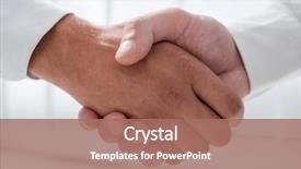  Presentation with handshake - Beautiful PPT layouts featuring trade union - close up handshake business people backdrop and a  colored foreground