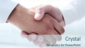  Presentation with animated business people - PPT layouts enhanced with trade union - close up handshake business people background and a sky blue colored foreground