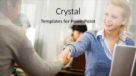  Presentation with partners - Presentation enhanced with trade union - photo of partners handshaking background and a light gray colored foreground