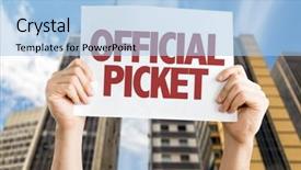  Presentation with law - Slide set enhanced with labour law - official picket background and a light blue colored foreground