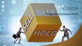  Presentation with trader - PPT theme having trader-with-three-options background and a light blue colored foreground