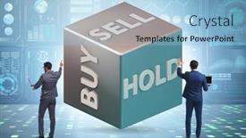  Presentation with trader - Presentation theme featuring trader-with-three-options background and a light blue colored foreground