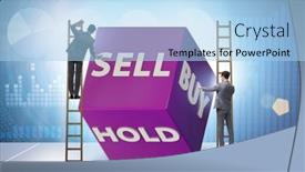  Presentation with trader - PPT theme consisting of trader-with-three-options background and a light blue colored foreground