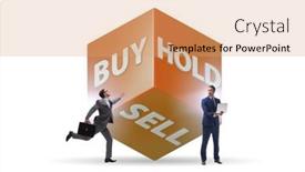  Presentation with trader - Presentation theme with trader-with-three-options background and a coral colored foreground