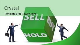  Presentation with trader - Presentation design featuring trader-with-three-options background and a seafoam green colored foreground