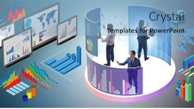  Presentation with trader - Presentation theme consisting of trader-working-in-technical-visualization background and a light blue colored foreground
