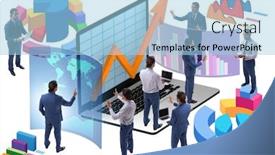  Presentation with trader - Beautiful PPT layouts featuring trader-working-in-technical-visualization backdrop and a light blue colored foreground