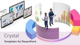  Presentation with trader - Audience pleasing slide deck consisting of trader-working-in-technical-visualization backdrop and a coral colored foreground