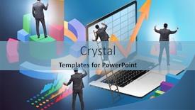  Presentation with trader - PPT layouts with trader-working-in-technical-visualization background and a light blue colored foreground