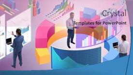  Presentation with trader - PPT theme enhanced with trader-working-in-technical-visualization background and a lemonade colored foreground