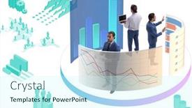  Presentation with trader - Slide deck consisting of trader-working-in-technical-visualization background and a cool aqua colored foreground