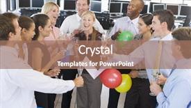  Presentation with party - Presentation with traders celebrating in the office background and a coral colored foreground