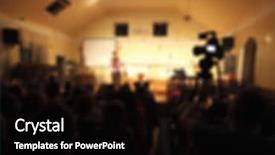  Presentation with tradeshow - Slide deck consisting of tradeshow - blured meeting background and a black colored foreground