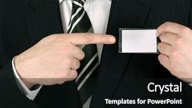  Presentation with tradeshow - Presentation theme featuring tradeshow - business man showing his blank background and a black colored foreground