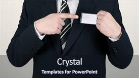  Presentation with tradeshow - Presentation design consisting of tradeshow - business man wearing a suit background and a wine colored foreground