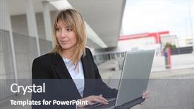  Presentation with cyber stalking computer laptop suffering - Slides having tradeshow - businesswoman working on laptop computer background and a  colored foreground