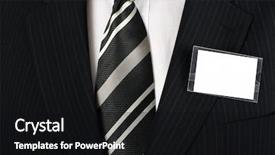  Presentation with design - Colorful PPT layouts enhanced with tradeshow - empty business namebadge to be backdrop and a black colored foreground