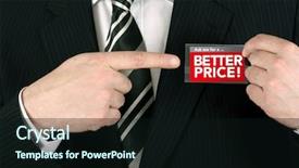  Presentation with science sales - Colorful presentation theme enhanced with tradeshow - sales person pointing backdrop and a  colored foreground