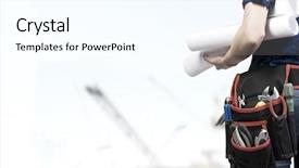  Presentation with mechanic - Beautiful presentation design featuring tradesman - close up of woman mechanic backdrop and a white colored foreground