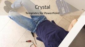  Presentation with plumber - Slide deck with tradesman - plumber working on sink background and a lemonade colored foreground