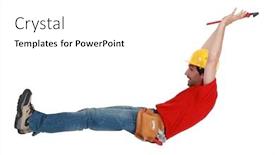  Presentation with air - Audience pleasing presentation consisting of tradesman-jumping-in-the-air backdrop and a white colored foreground