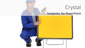  Presentation with traffic - Slide set enhanced with tradesman-squatting-next background and a white colored foreground