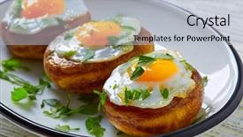  Presentation with tapas - Presentation consisting of tradicion food - tapas mushrooms with quail eggs background and a  colored foreground