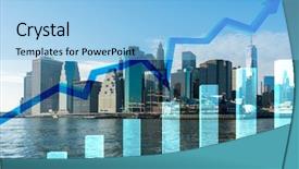  Presentation with trading - Beautiful slide set featuring trading concept with financial chart backdrop and a light blue colored foreground