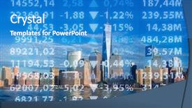  Presentation with trading - Audience pleasing presentation design consisting of trading concept with financial chart backdrop and a teal colored foreground