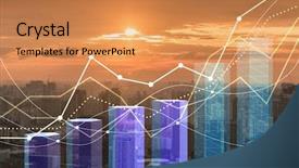  Presentation with trading - Theme enhanced with trading concept with financial chart background and a coral colored foreground