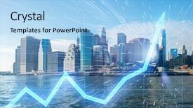  Presentation with trading - Presentation theme enhanced with trading concept with financial chart background and a light blue colored foreground