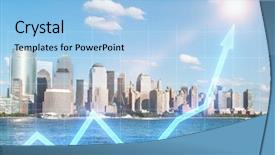  Presentation with trading - Presentation theme consisting of trading concept with financial chart background and a light blue colored foreground