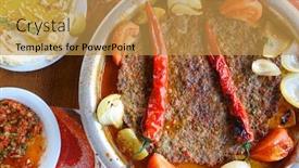  Presentation with kebab - Audience pleasing slides consisting of traditioal-tray-tepsi-kebab-famous backdrop and a gold colored foreground