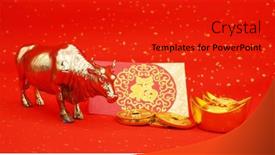  Presentation with chinese new year 2021 - Colorful PPT theme enhanced with tradition-chinese-2021-is-year backdrop and a red colored foreground