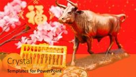  Presentation with chinese new year 2021 - Presentation theme enhanced with tradition-chinese-2021-is-year background and a gold colored foreground