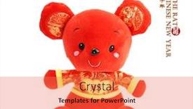  Presentation with mean - PPT theme consisting of tradition-chinese-cloth-doll-rat background and a coral colored foreground