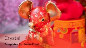  Presentation with mean - Audience pleasing slide deck consisting of tradition-chinese-cloth-doll-rat backdrop and a red colored foreground