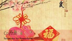  Presentation with mean - Slides featuring tradition-chinese-cloth-doll-rat background and a red colored foreground